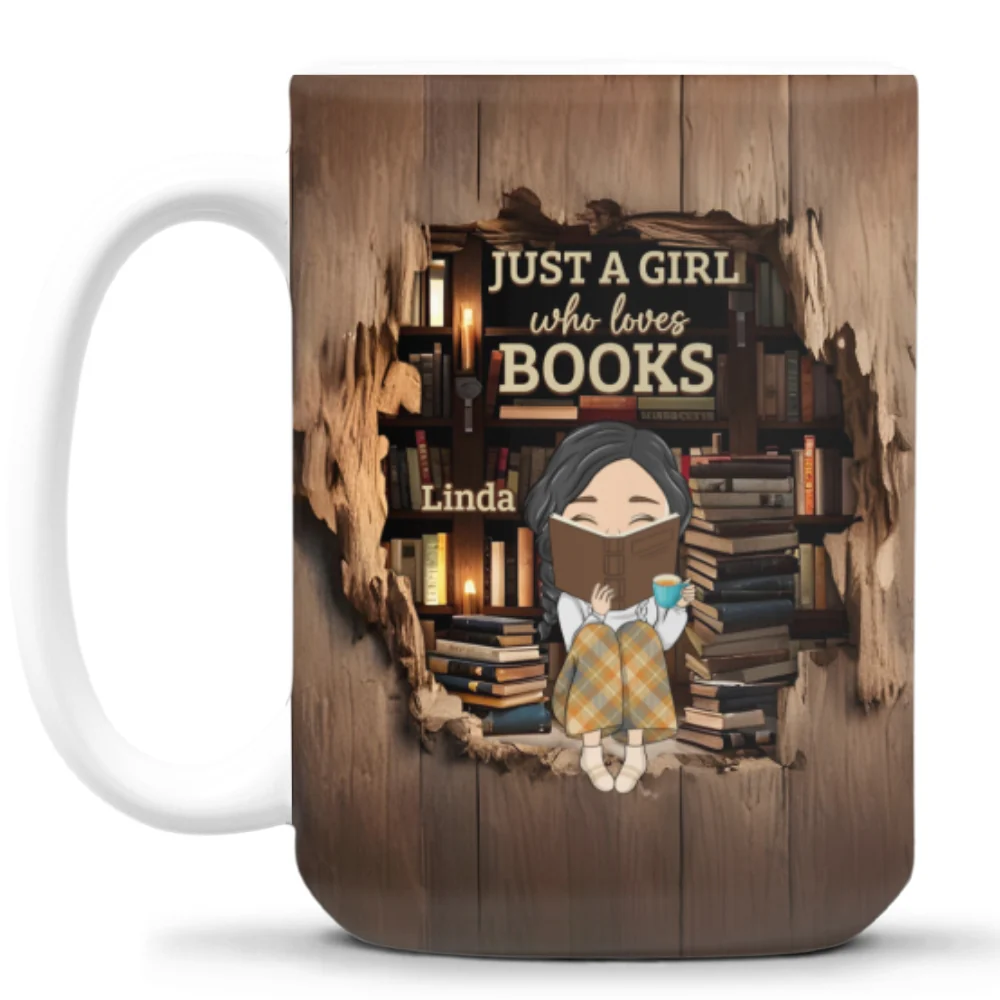 Just A Book Lover - Personalized Custom Coffee Mug - Image 7