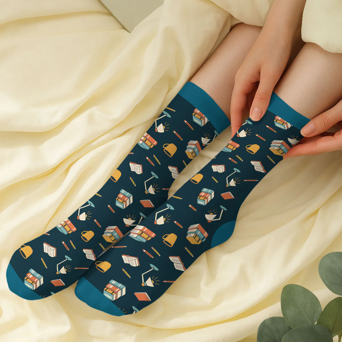 Just A Book Lover - Personalized Custom Crew Socks - Image 2