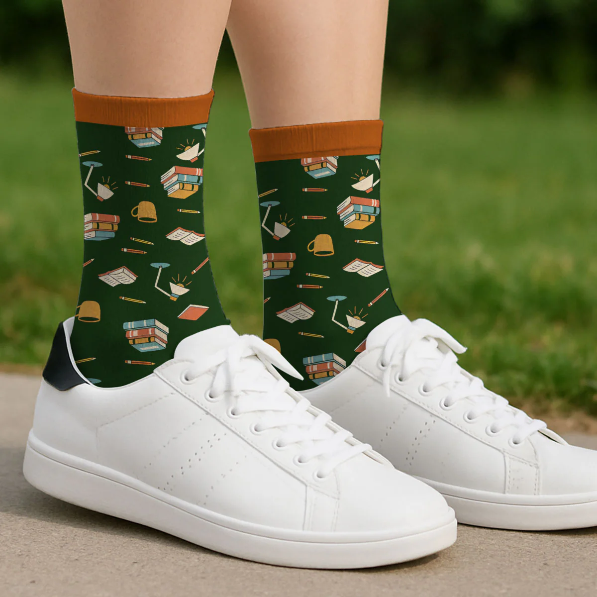 Just A Book Lover - Personalized Custom Crew Socks - Image 3