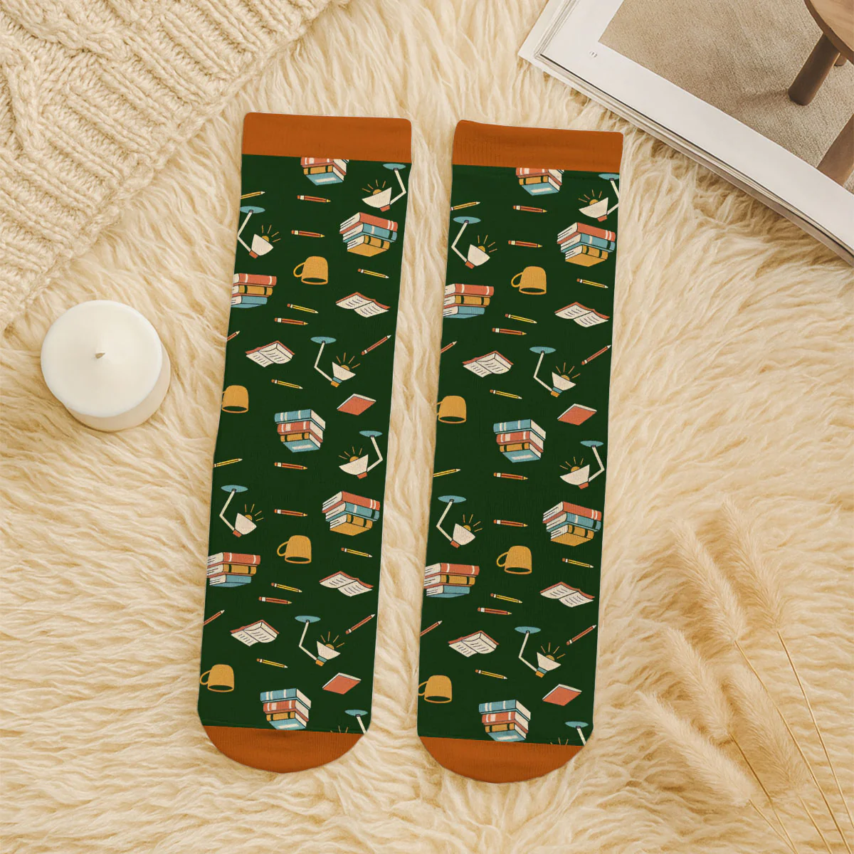 Just A Book Lover - Personalized Custom Crew Socks - Image 5