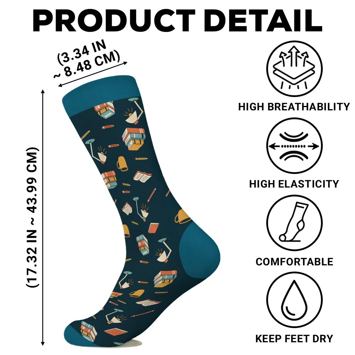 Just A Book Lover - Personalized Custom Crew Socks - Image 7