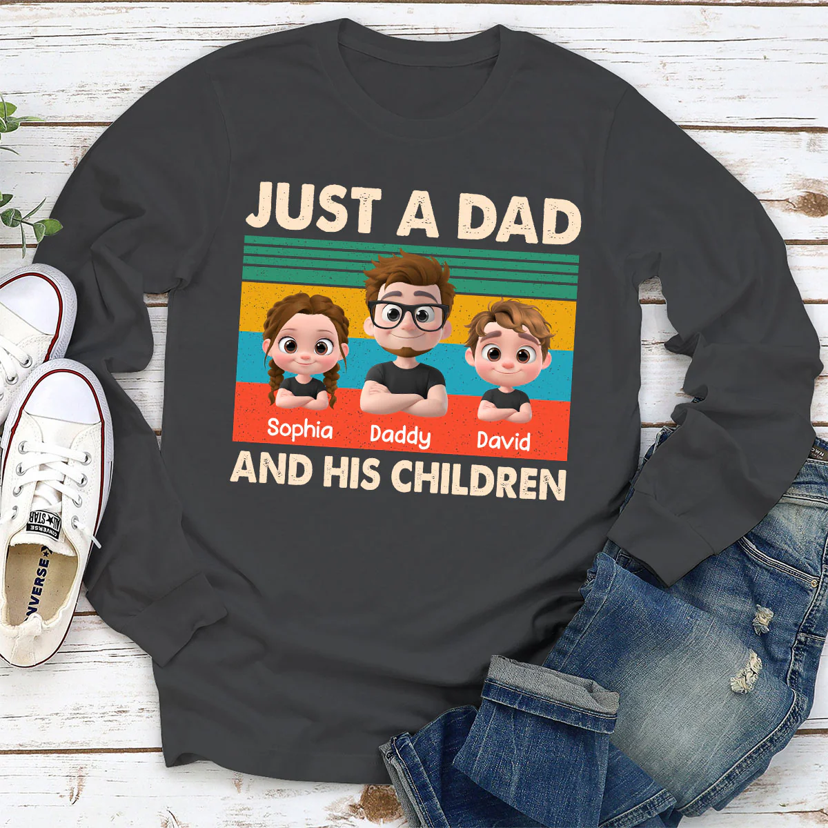 Just A Dad And His Kid - Personalized Custom Shirt - Image 3