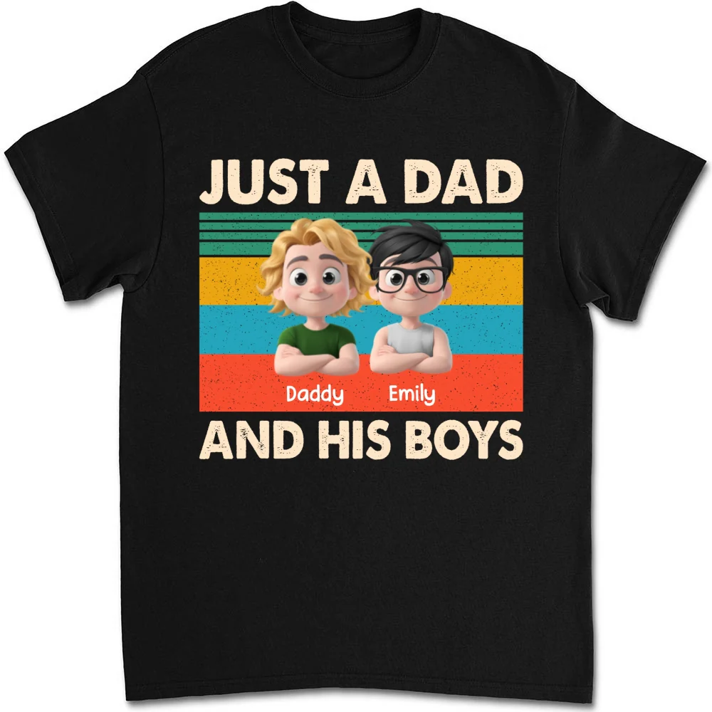 Just A Dad And His Kid - Personalized Custom Shirt - Image 5