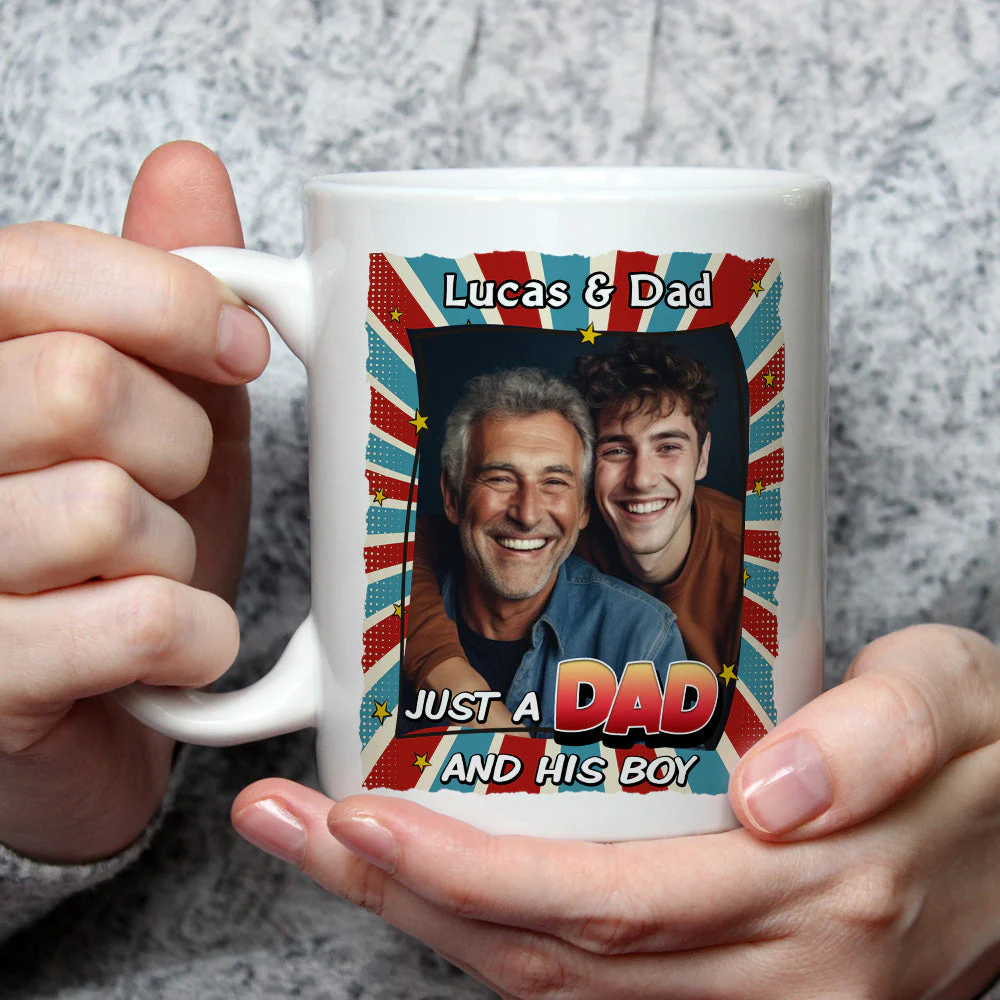 Just A Dad And His Kids - Personalized Custom Coffee Mug - Image 4