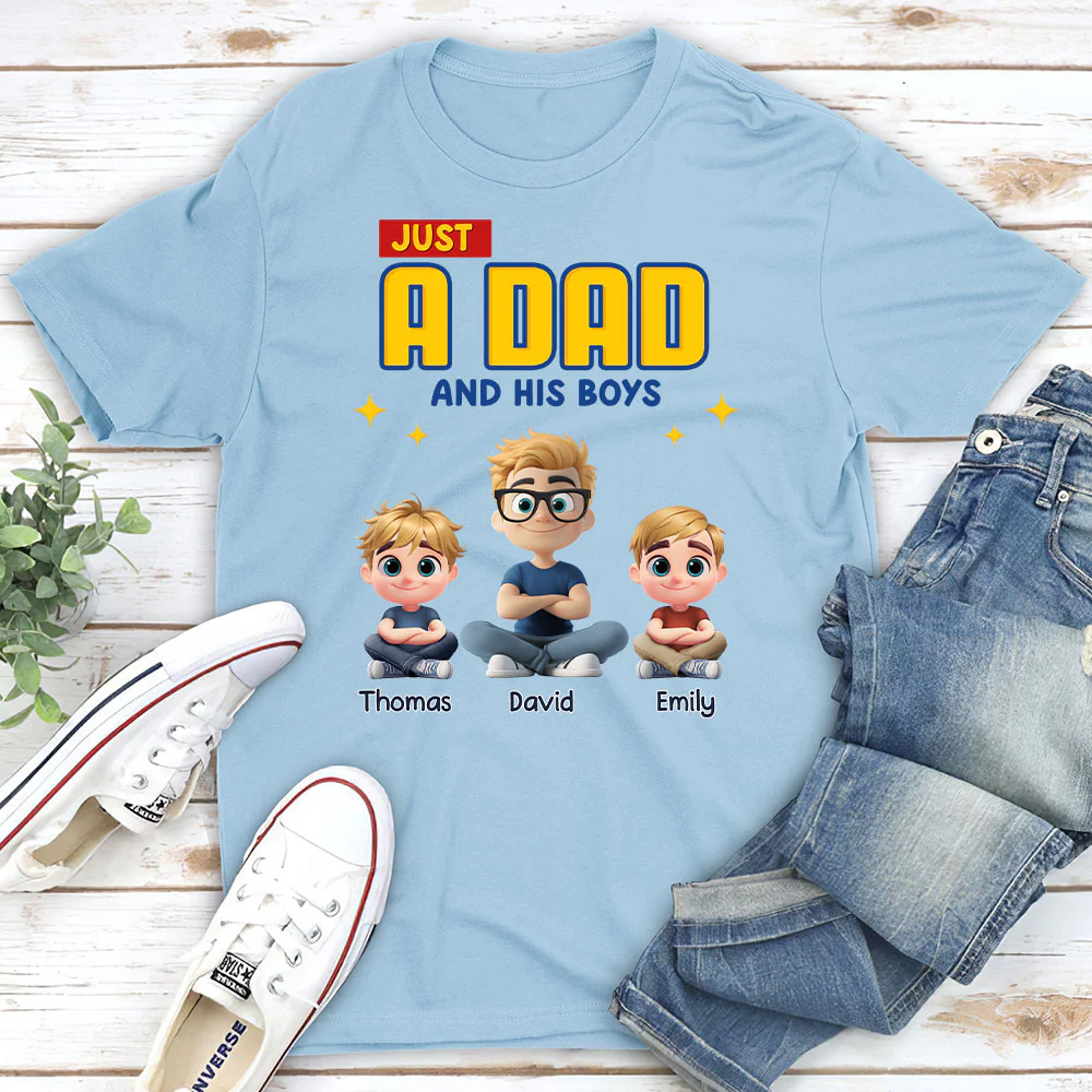 Just A Dad - Personalized Custom Shirt - Image 4