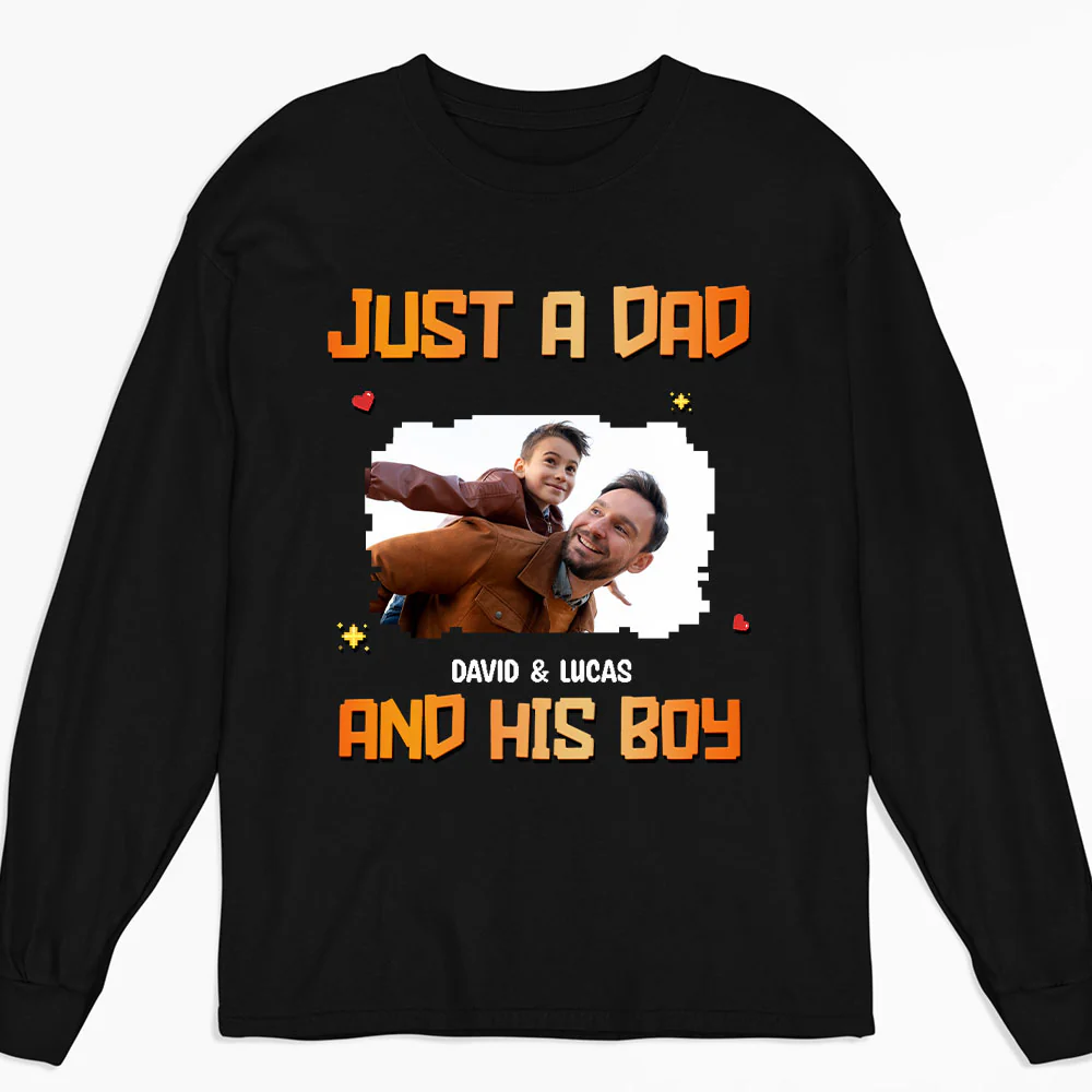Just A Dad Photo - Personalized Custom Shirt - Image 2