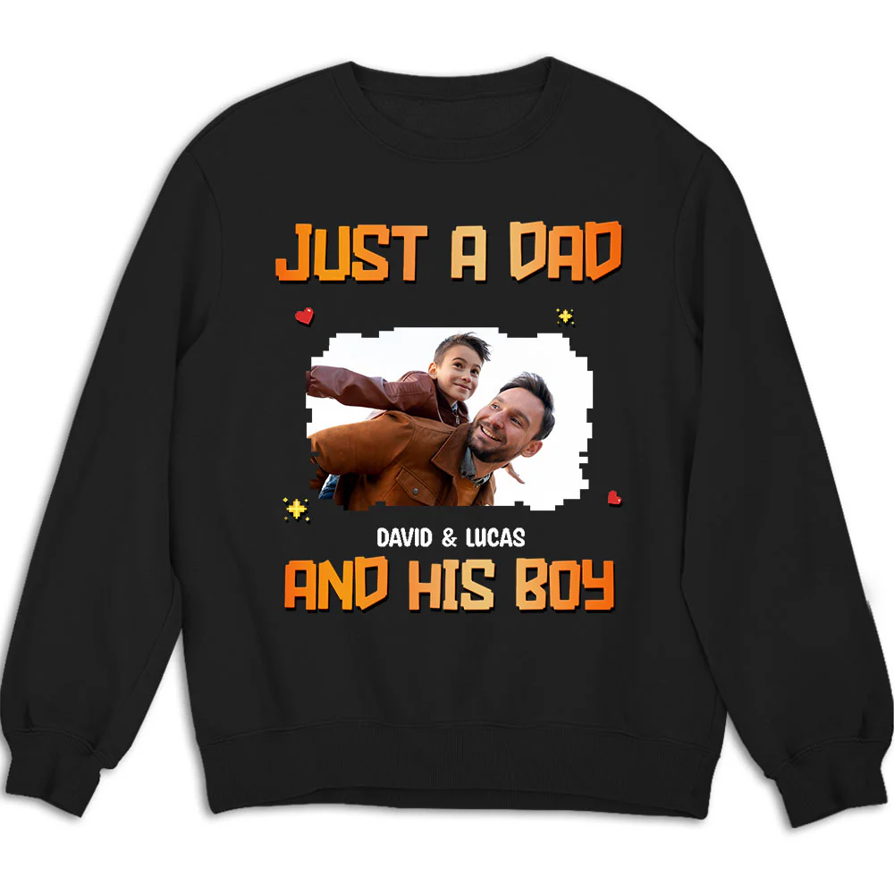 Just A Dad Photo - Personalized Custom Shirt - Image 3