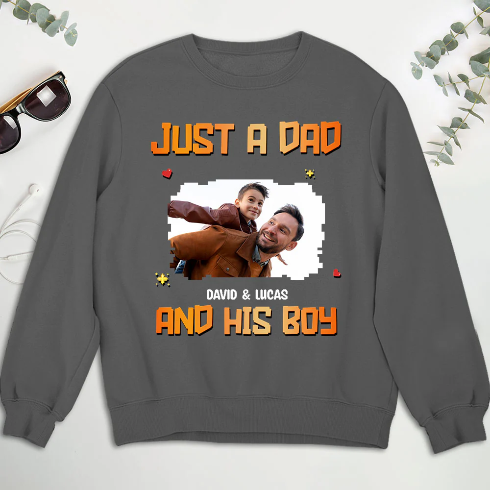 Just A Dad Photo - Personalized Custom Shirt - Image 4