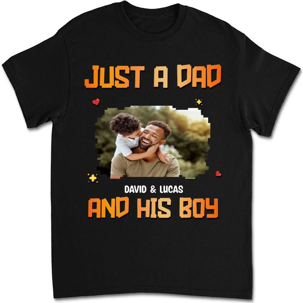 Just A Dad Photo - Personalized Custom Shirt - Image 5
