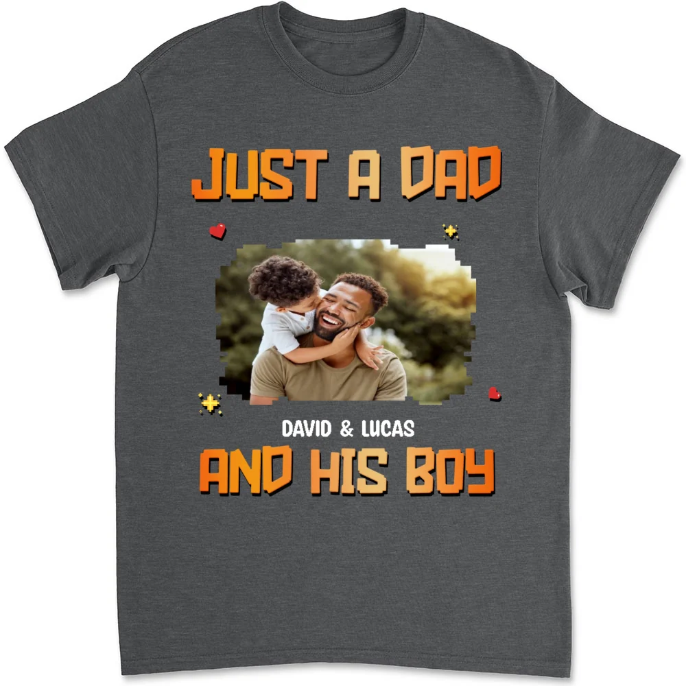 Just A Dad Photo - Personalized Custom Shirt - Image 6
