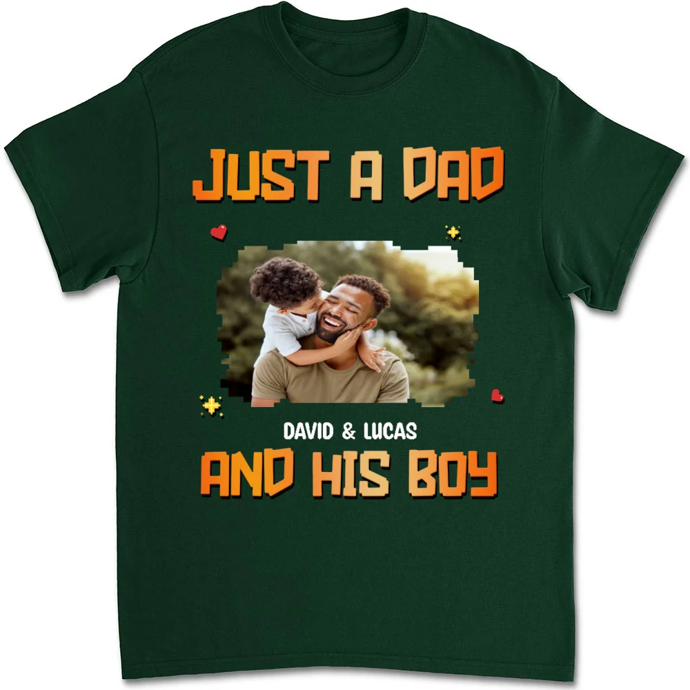 Just A Dad Photo - Personalized Custom Shirt - Image 7