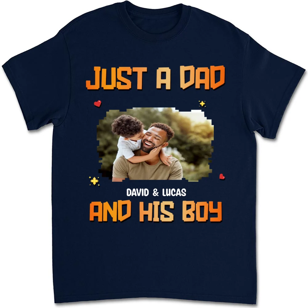 Just A Dad Photo - Personalized Custom Shirt - Image 8