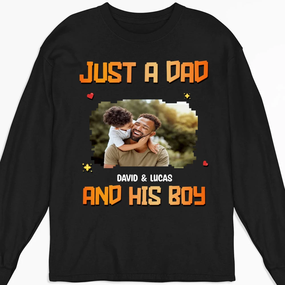 Just A Dad Photo - Personalized Custom Shirt - Image 9