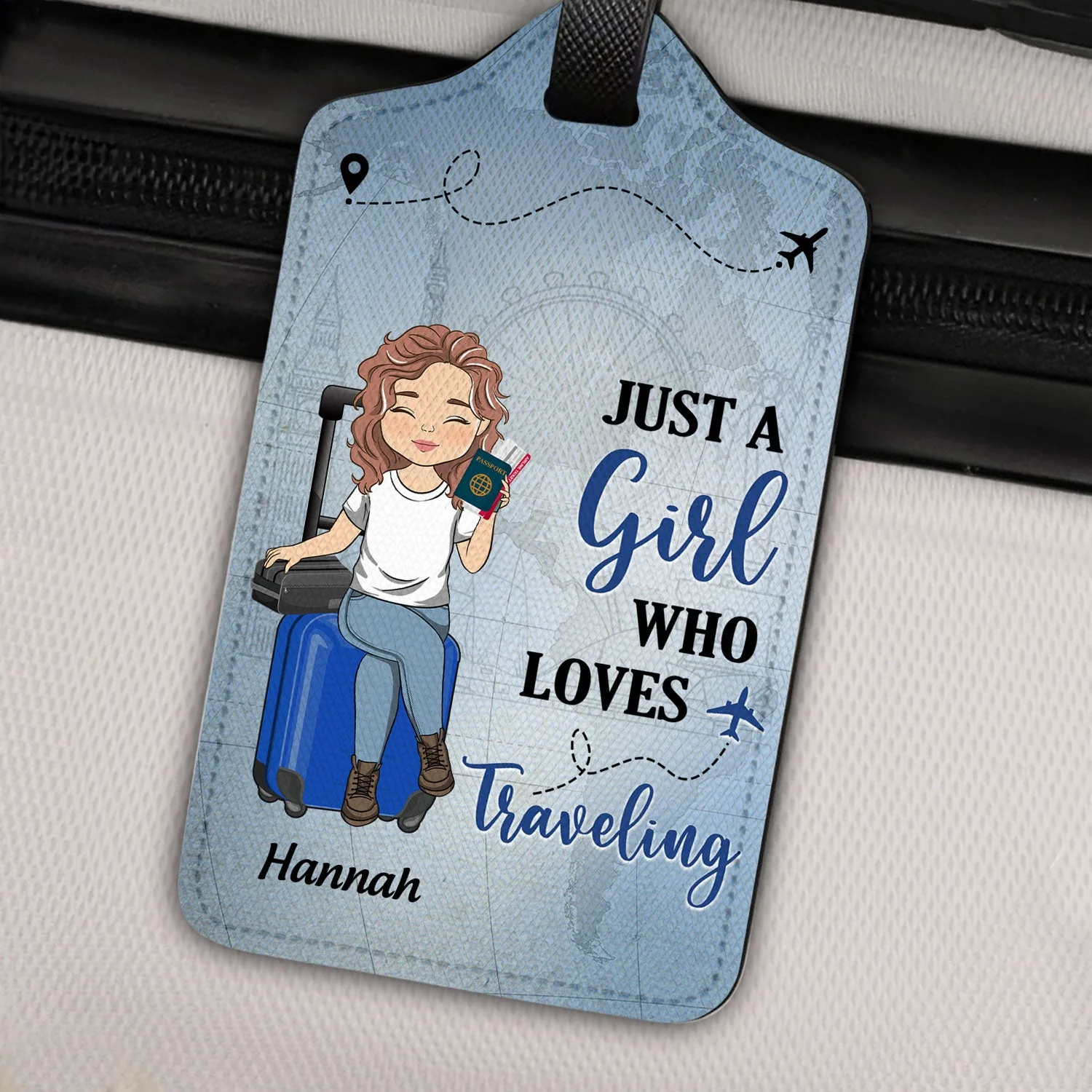 Just A Girl Boy Who Loves Traveling - Gift For Traveling Lovers - Personalized Luggage Tag - Image 2