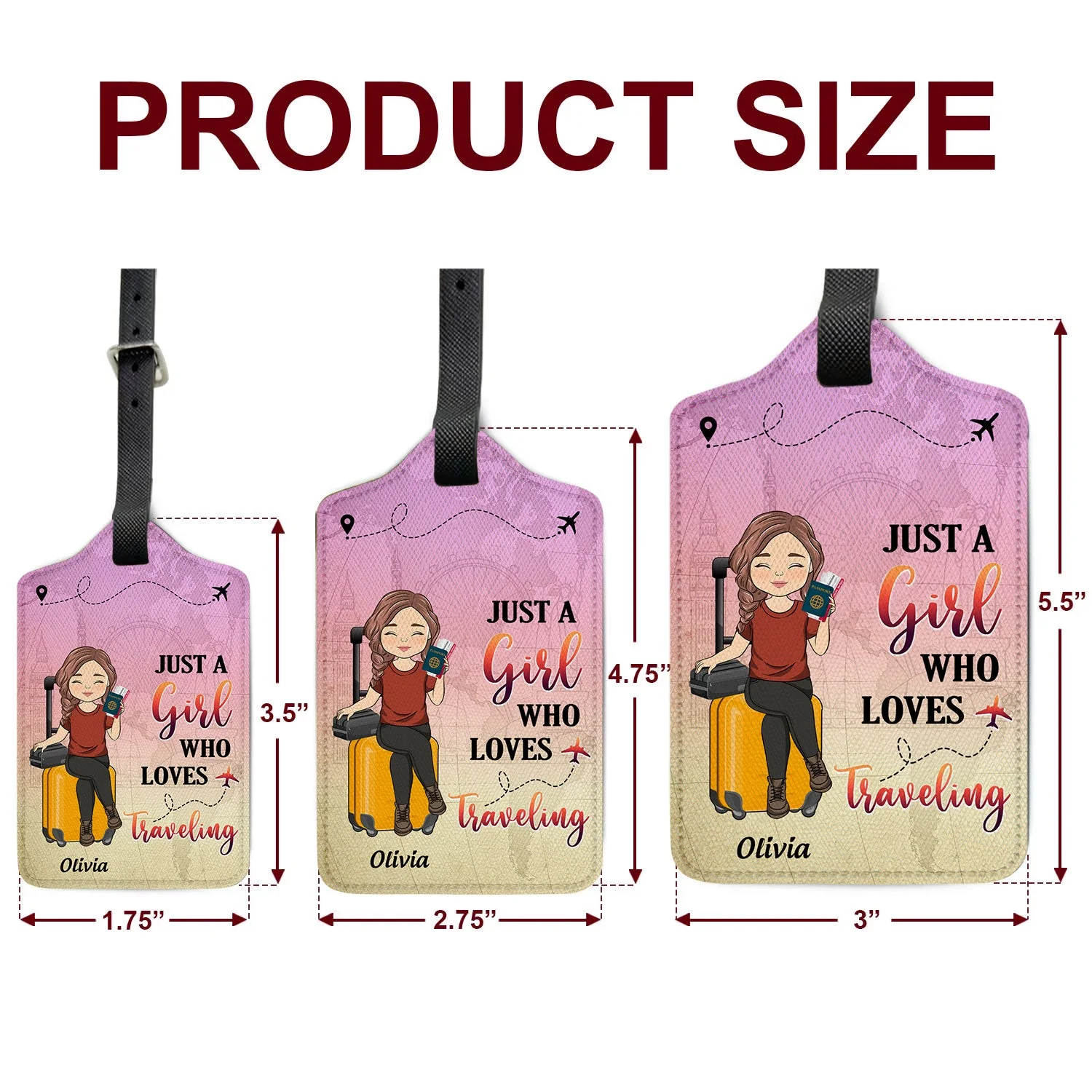 Just A Girl Boy Who Loves Traveling - Gift For Traveling Lovers - Personalized Luggage Tag - Image 6
