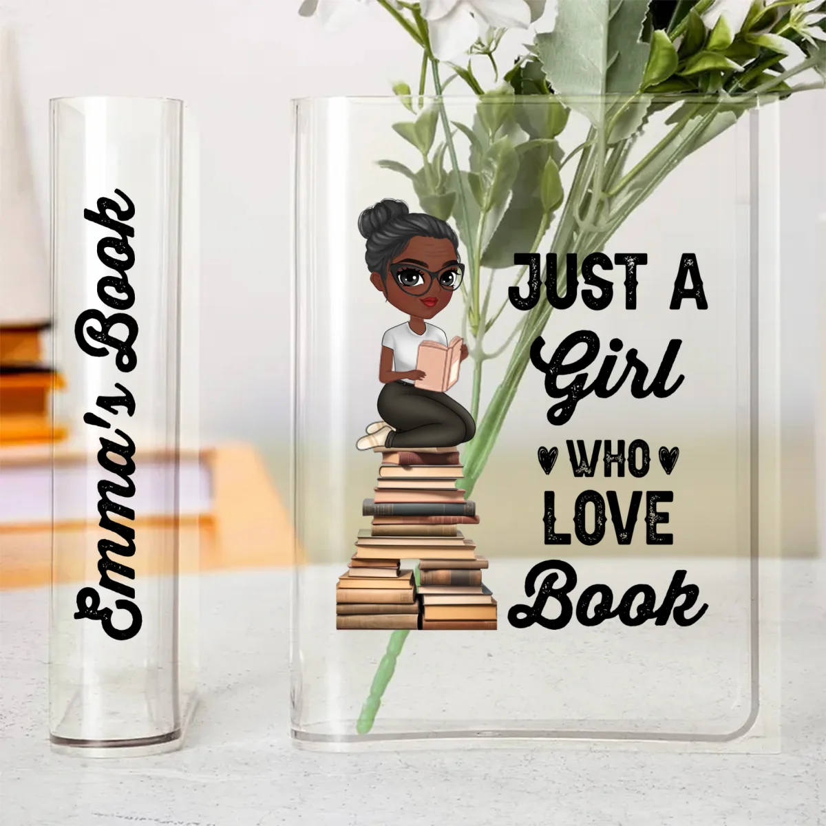 Just A Girl Loves Books - Personalized Custom Acrylic Book Vase - Image 7