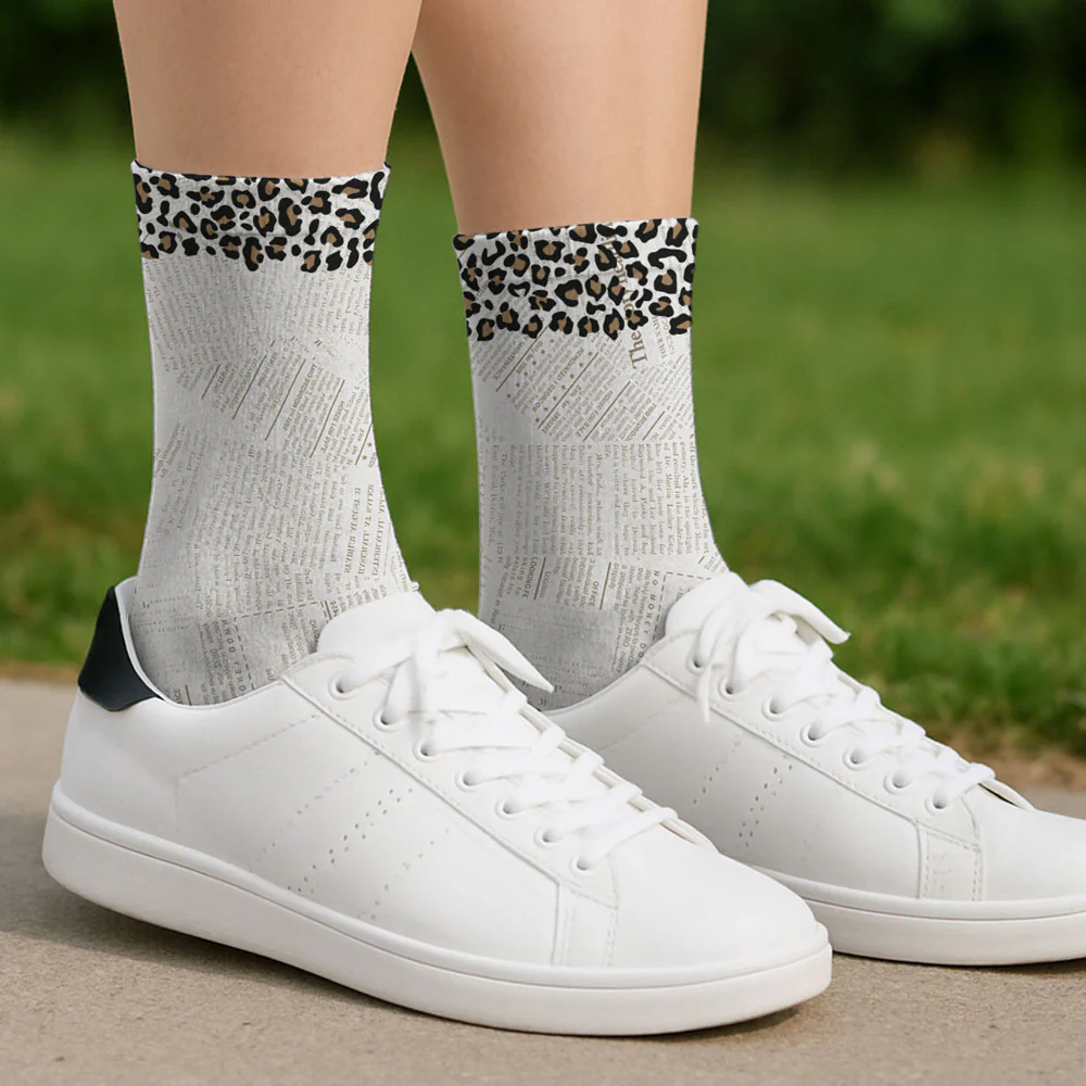 Just A Girl Loves Books - Personalized Custom Crew Socks - Image 3