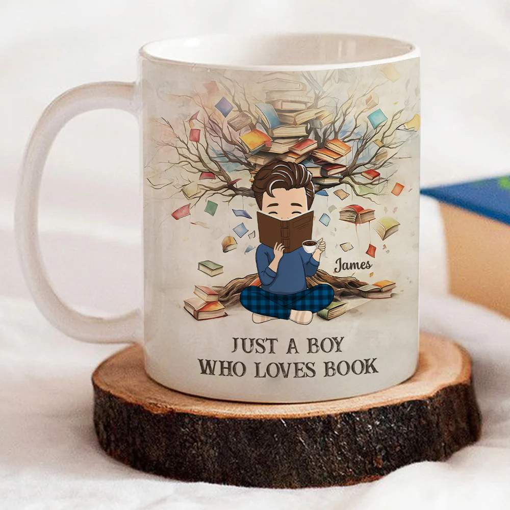 Just A Girl Who Loves Book - Personalized Custom Coffee Mug - Image 3