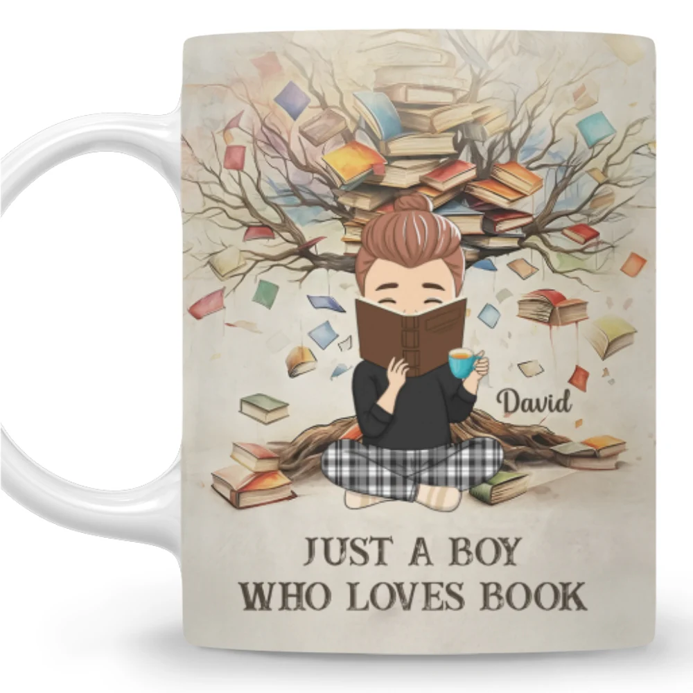 Just A Girl Who Loves Book - Personalized Custom Coffee Mug - Image 7