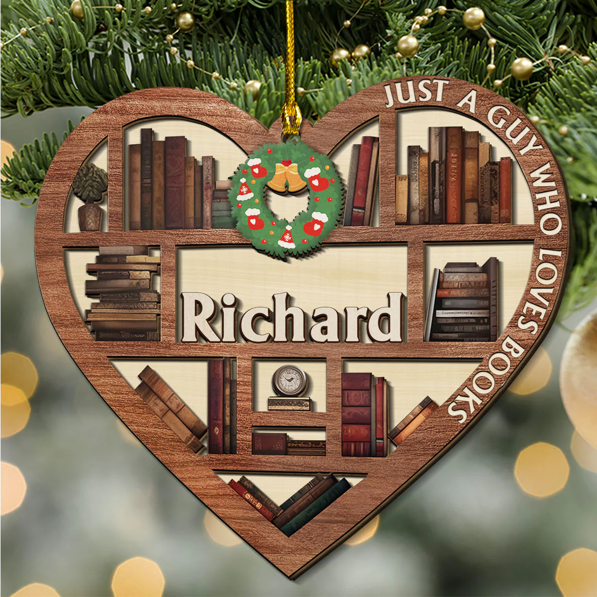 Just A Girl Who Loves Books - Personalized Custom 2-layered Wood Ornament - Image 4
