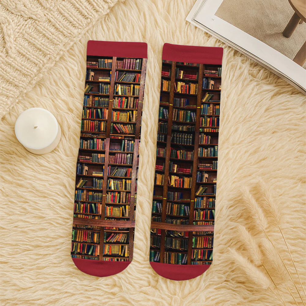 Just A Girl Who Loves Books - Personalized Custom Crew Socks - Image 6