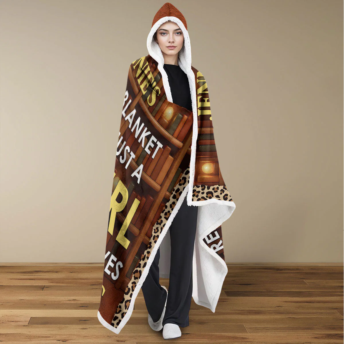 Just A Girl Who Loves Books - Personalized Custom Hooded Blanket - Image 2