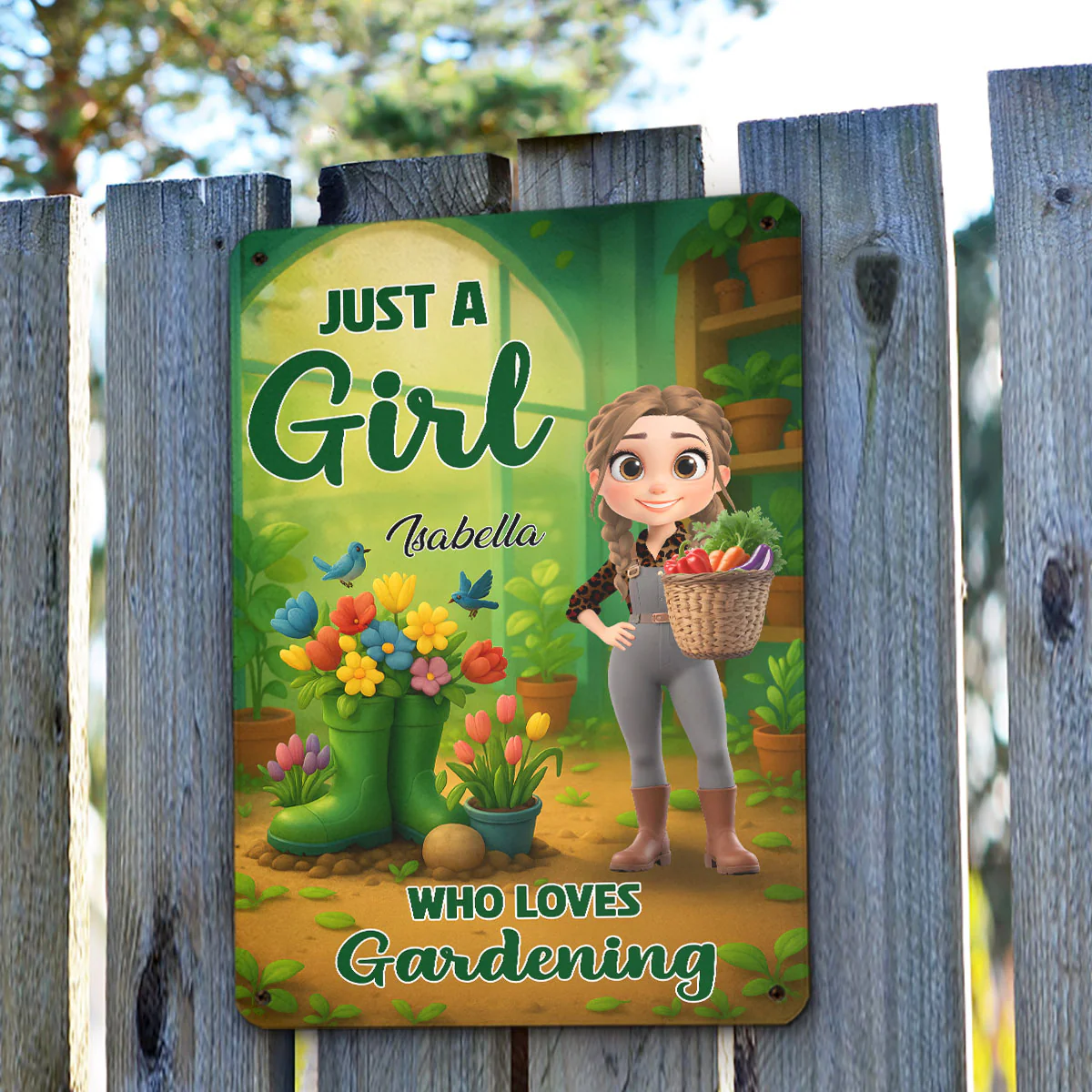 Just A Girl Who Loves Gardening - Personalized Custom Metal Sign - Image 4