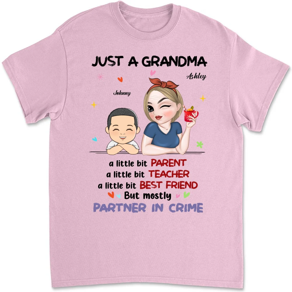 Just A Grandma Who's A Little Bit Partner In Crime - Personalized Custom Shirt - Image 13
