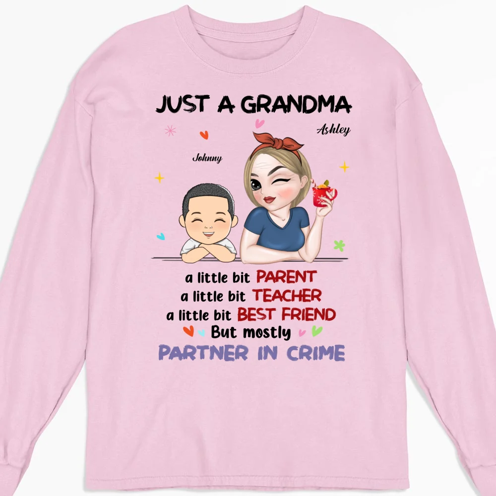 Just A Grandma Who's A Little Bit Partner In Crime - Personalized Custom Shirt - Image 16
