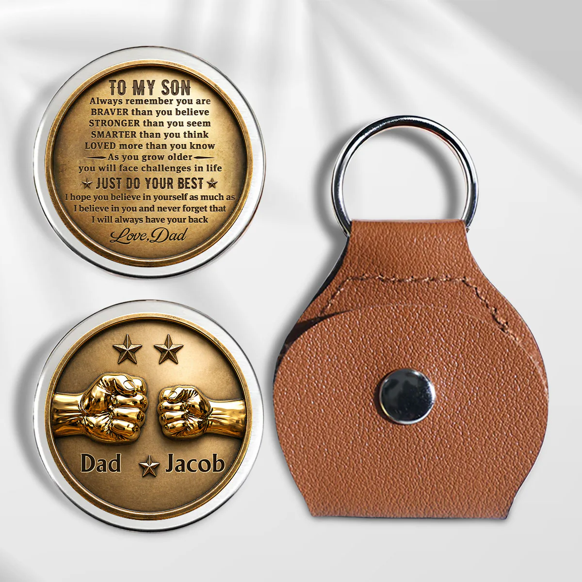 Just Do Your Best My Son - Personalized Custom 3D Effect Pocket Hug