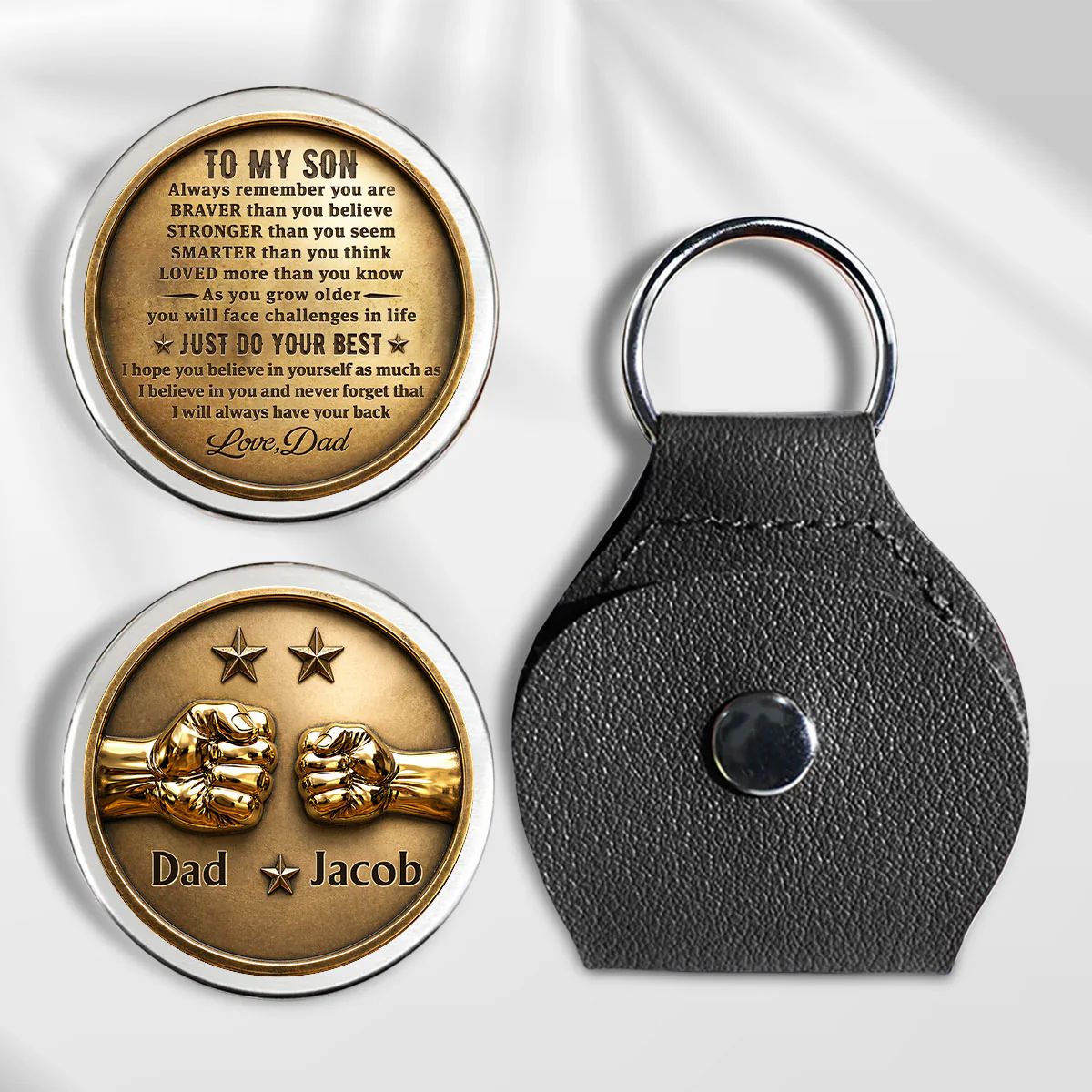 Just Do Your Best My Son - Personalized Custom 3D Effect Pocket Hug - Image 5