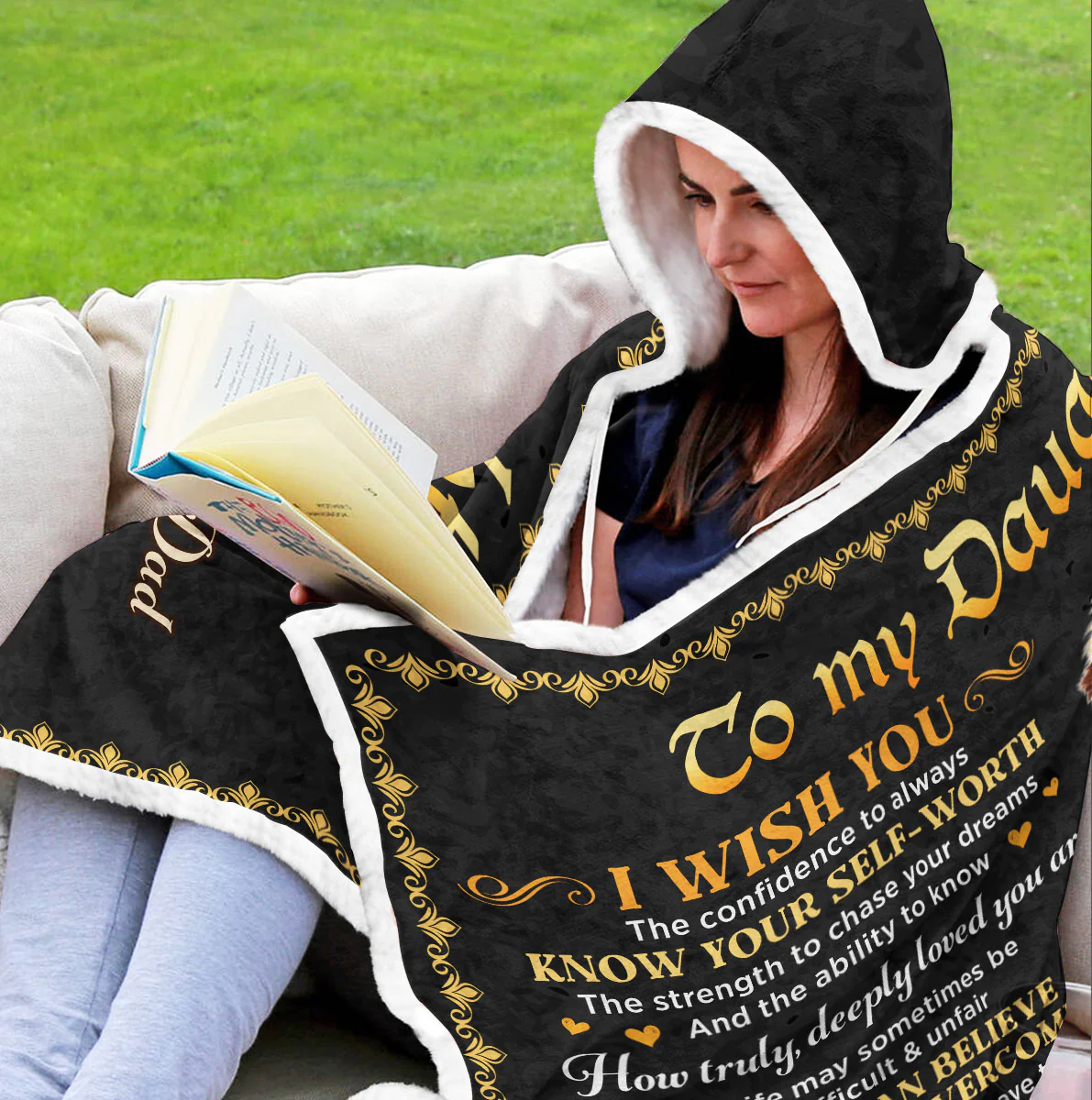 Just Do Your Best - Personalized Custom Hooded Blanket - Image 2