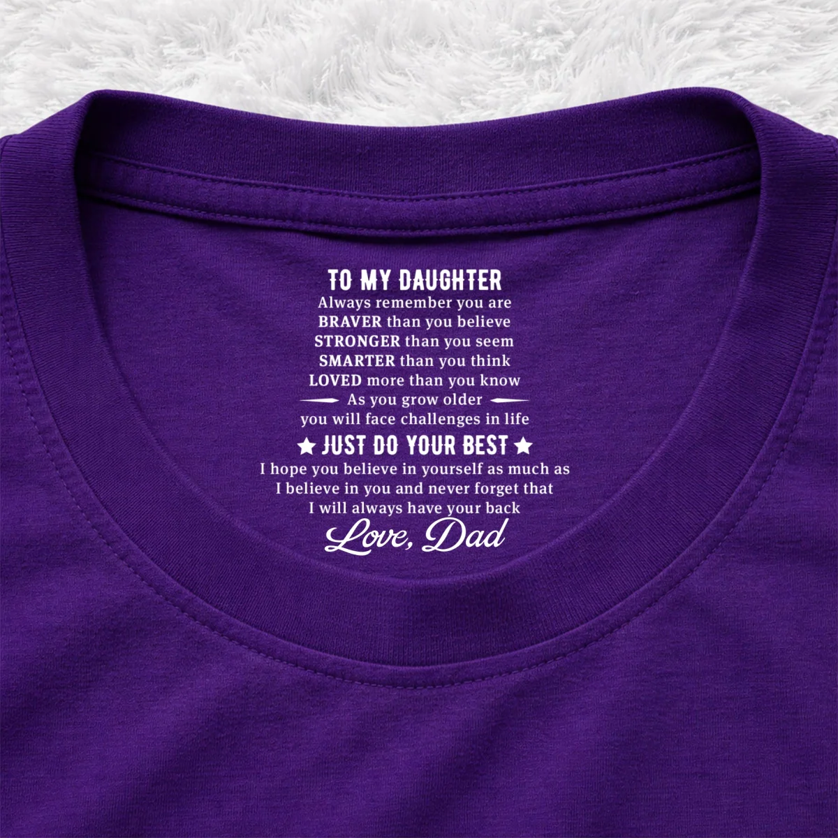 Just Do Your Best - Personalized Custom Inside Neck Print T-Shirt - Image 10