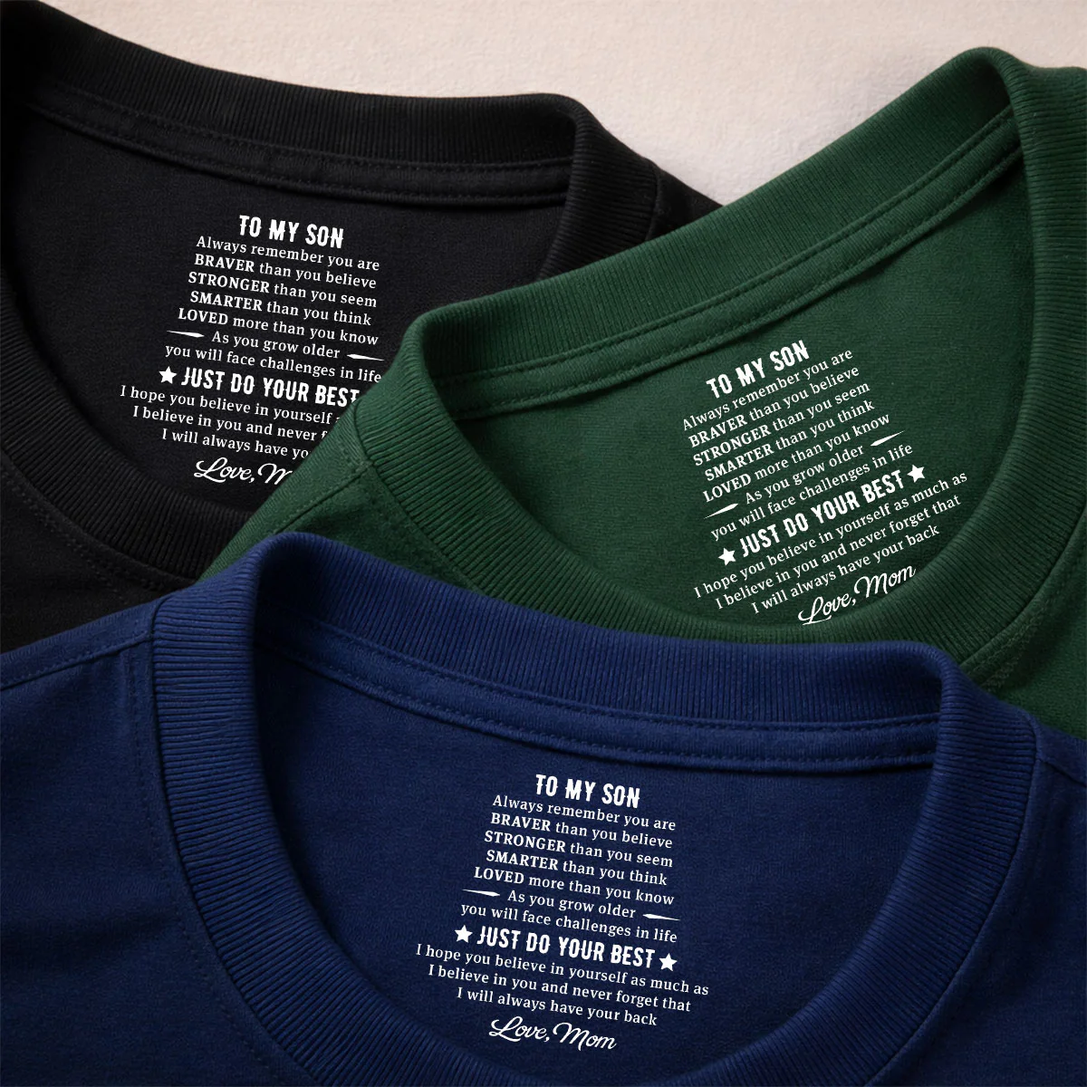 Just Do Your Best - Personalized Custom Inside Neck Print T-Shirt - Image 3