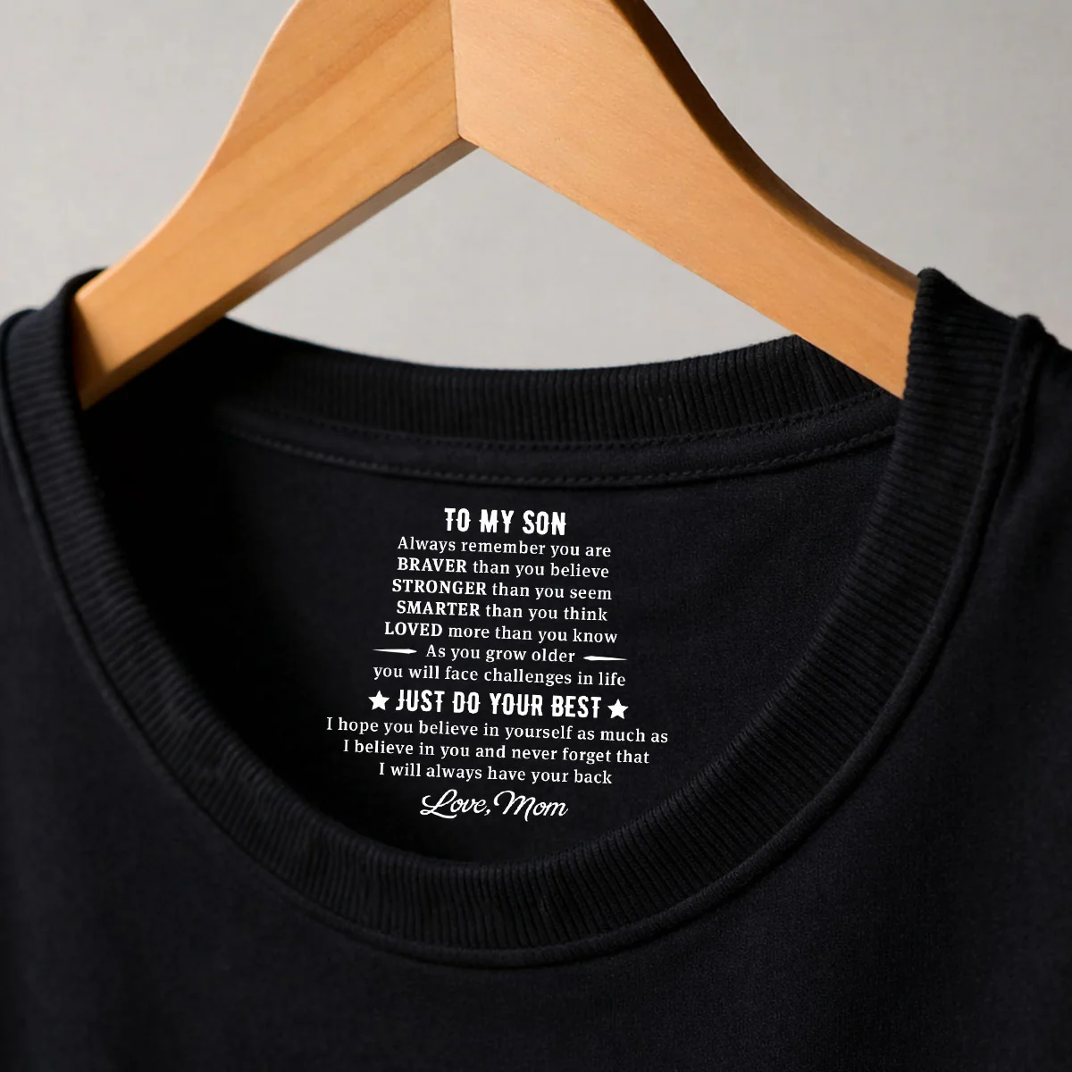 Just Do Your Best - Personalized Custom Inside Neck Print T-Shirt - Image 4