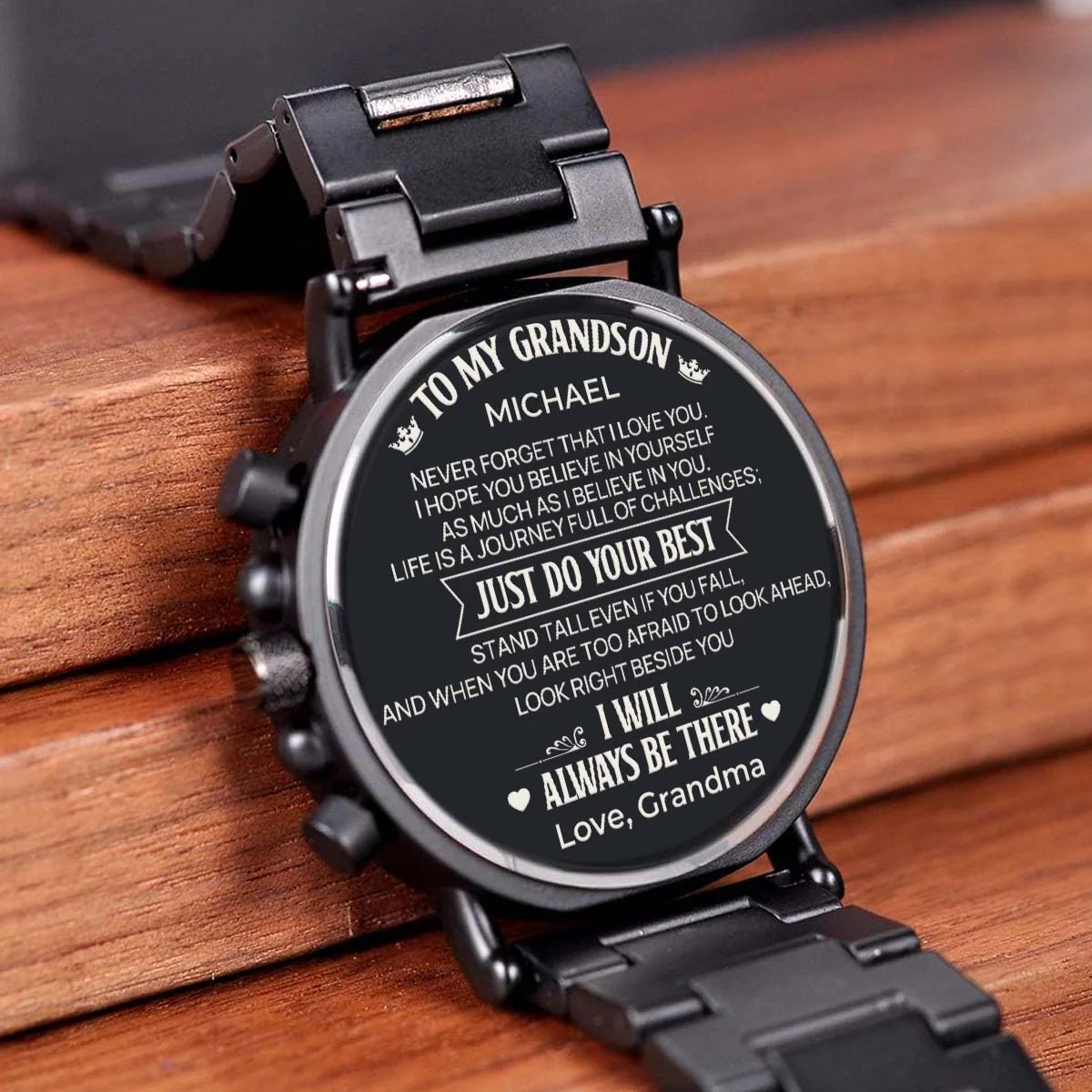 Just Do Your Best - Personalized Engraved Wooden Watches GQ026 - Image 3