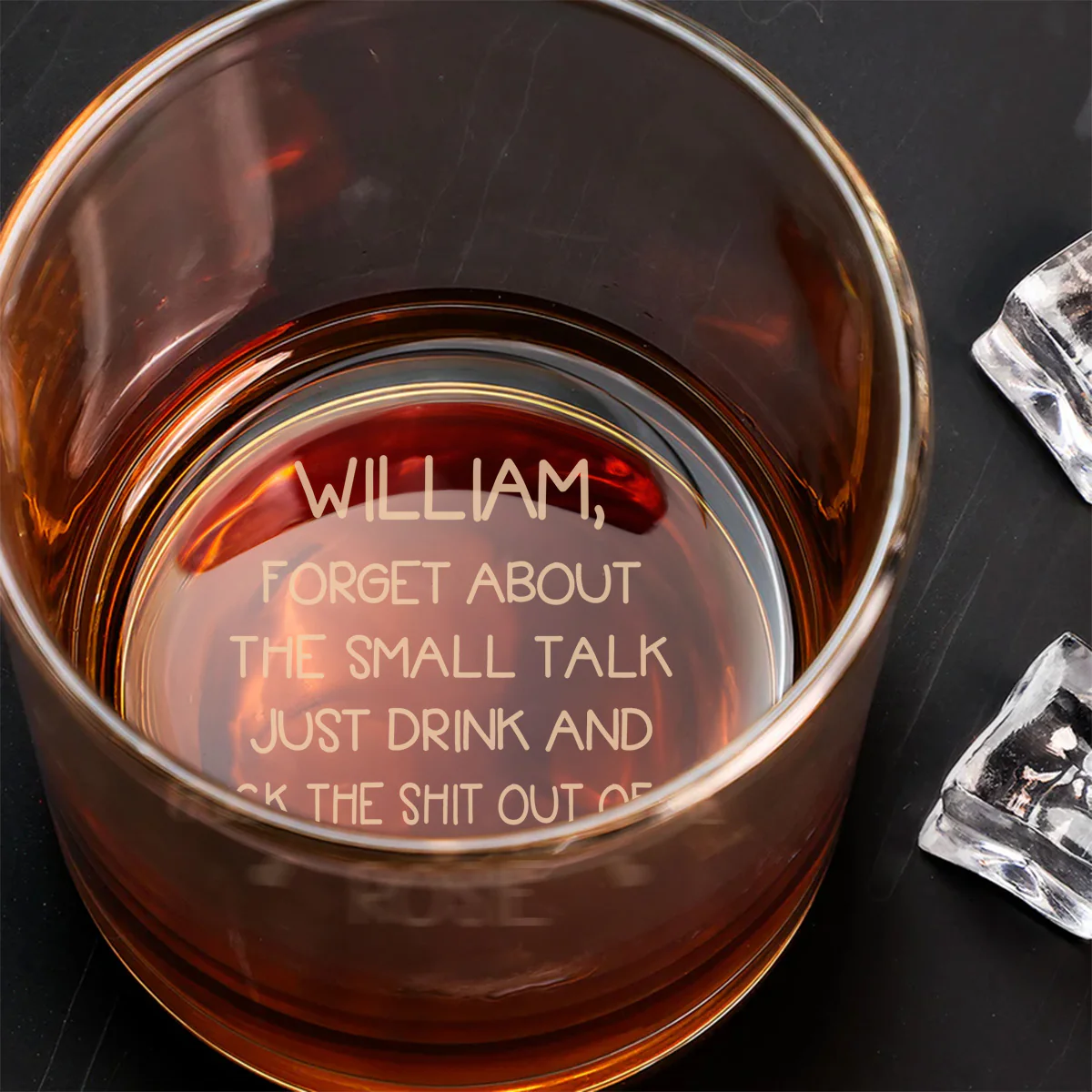 Just drink - Personalized Custom Engraved Whiskey Glass - Image 3