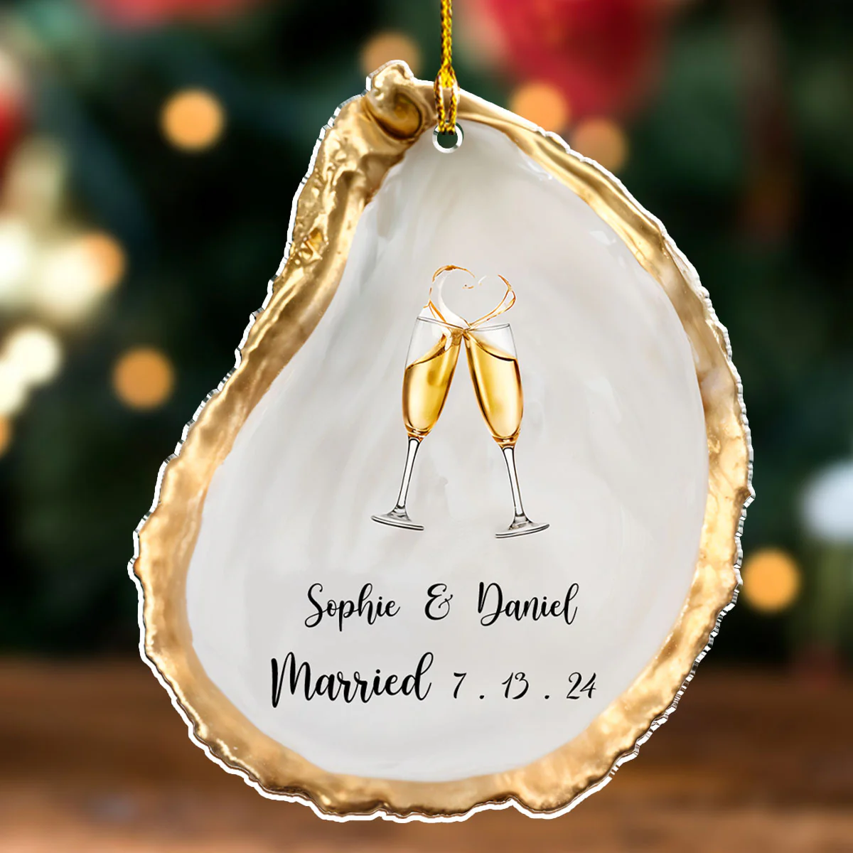 Just Engaged - Personalized Custom Acrylic Ornament - Image 5