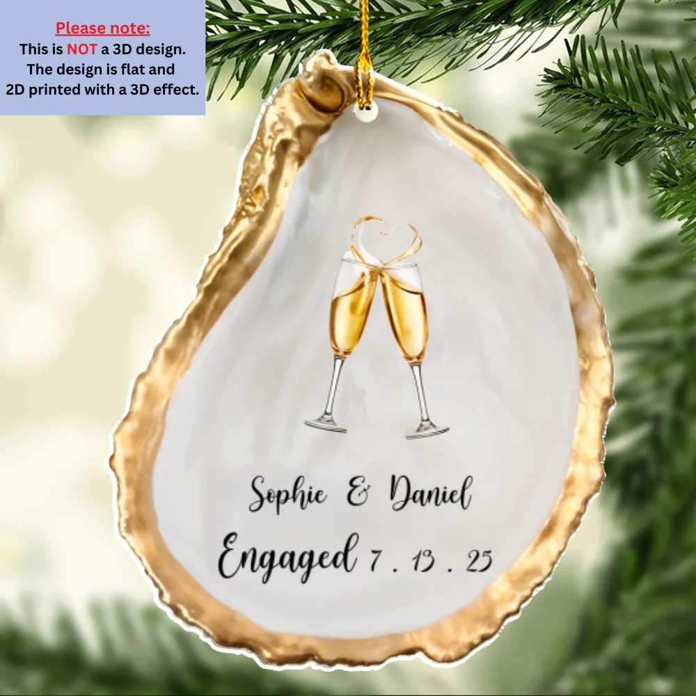 Just Engaged - Personalized Custom Acrylic Ornament - Image 7