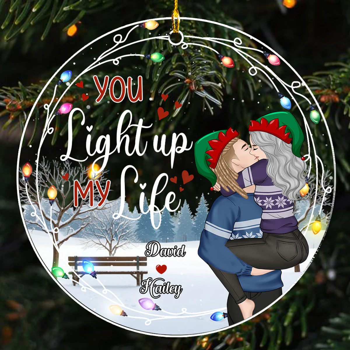 Just For U - Personalized Custom Acrylic Ornament - Image 4