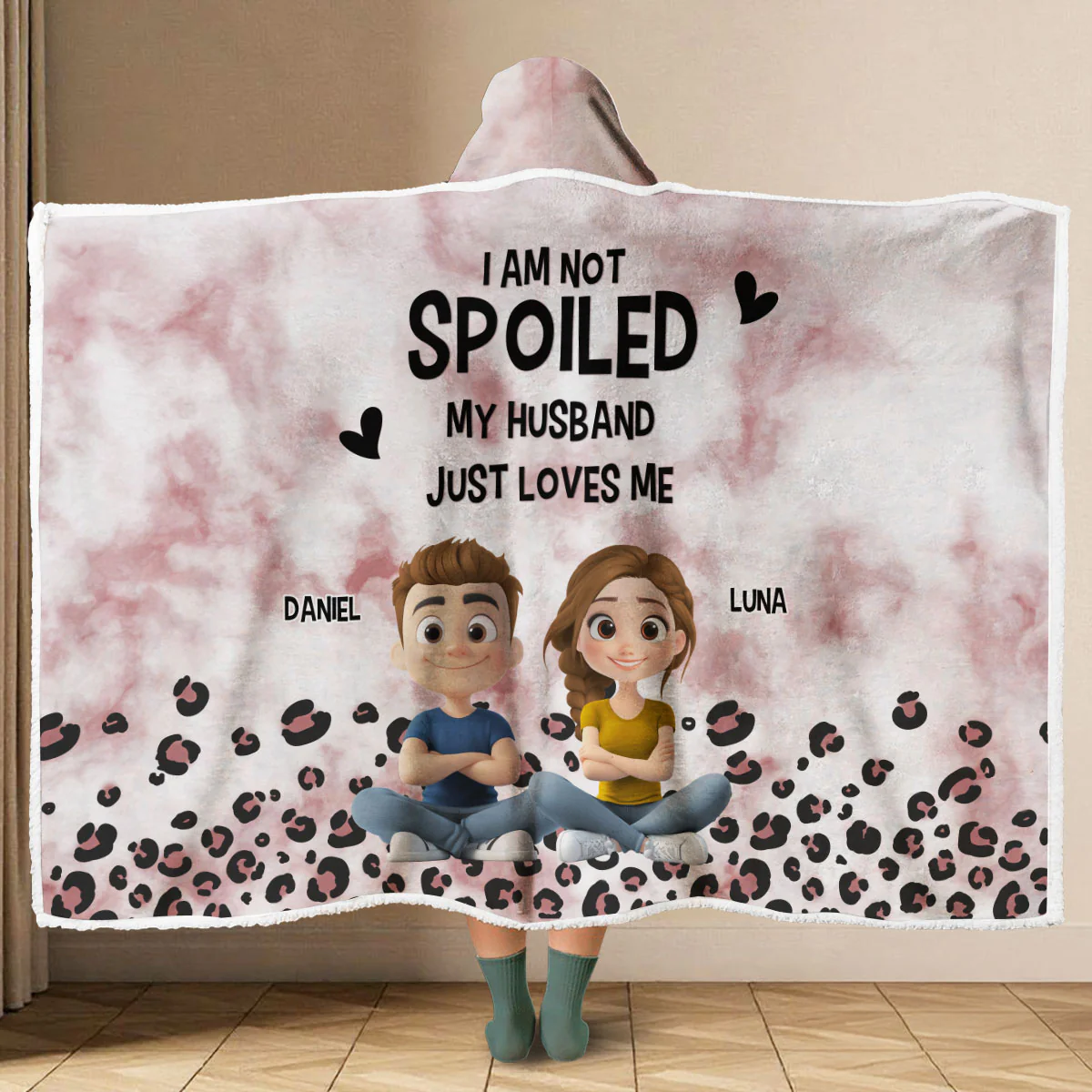 Just Loves Me - Personalized Custom Hooded Blanket