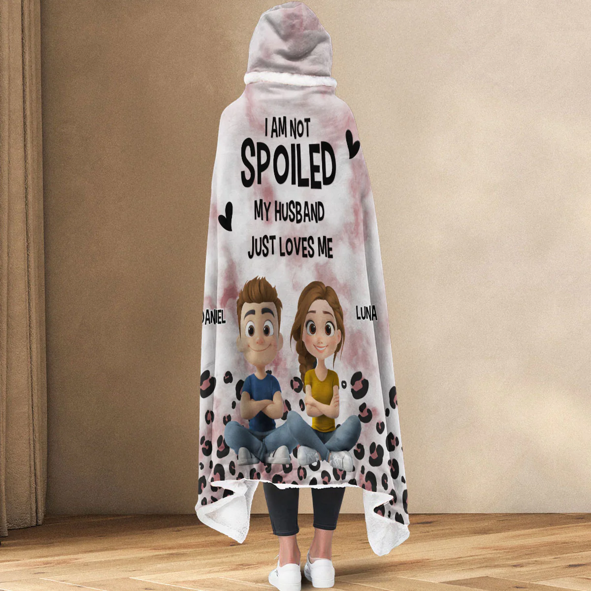 Just Loves Me - Personalized Custom Hooded Blanket - Image 2