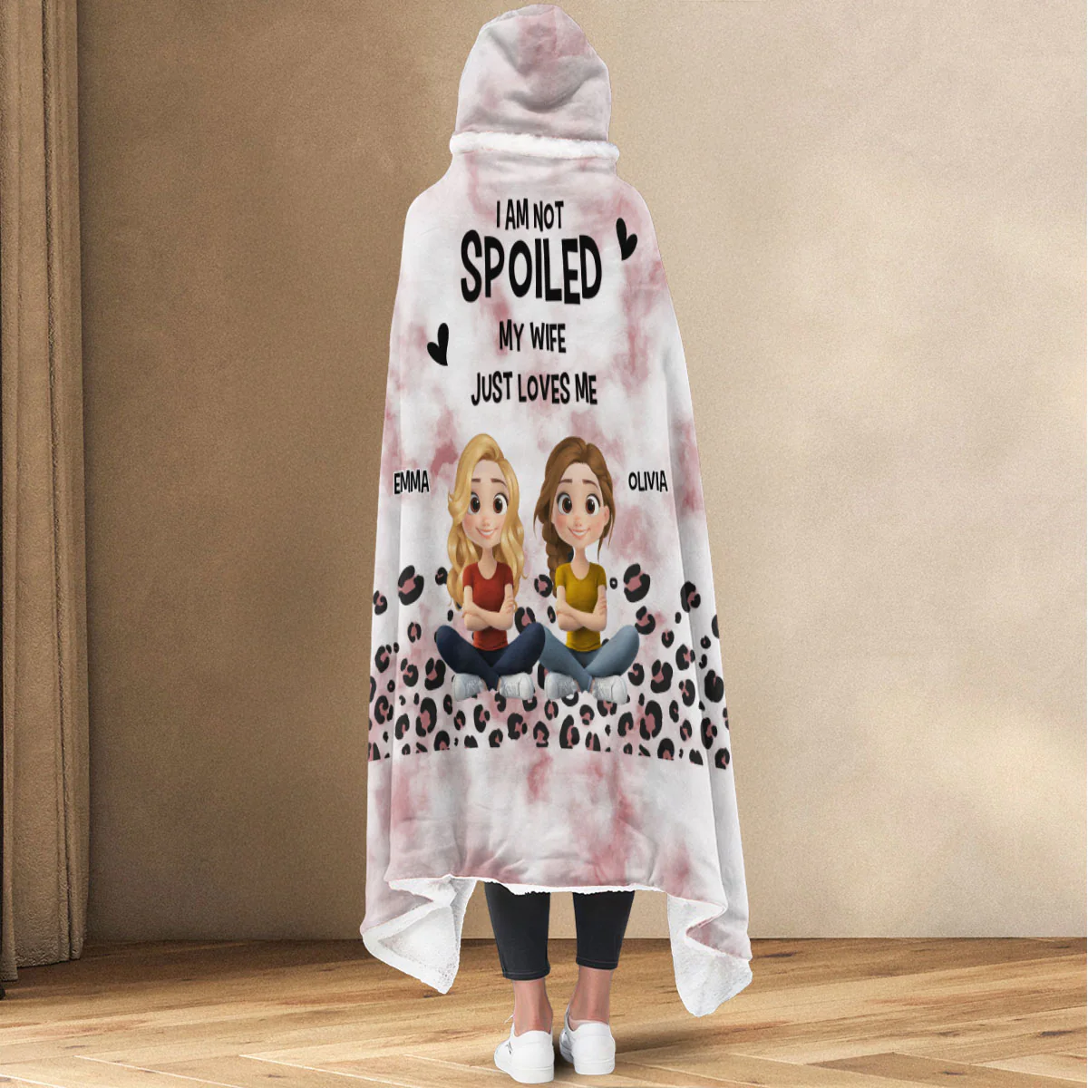 Just Loves You - Personalized Custom Hooded Blanket - Image 2