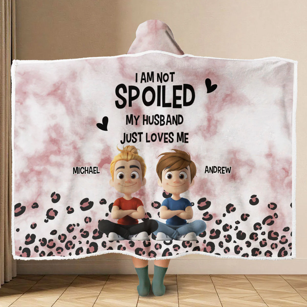 Just Loves You - Personalized Custom Hooded Blanket - Image 5