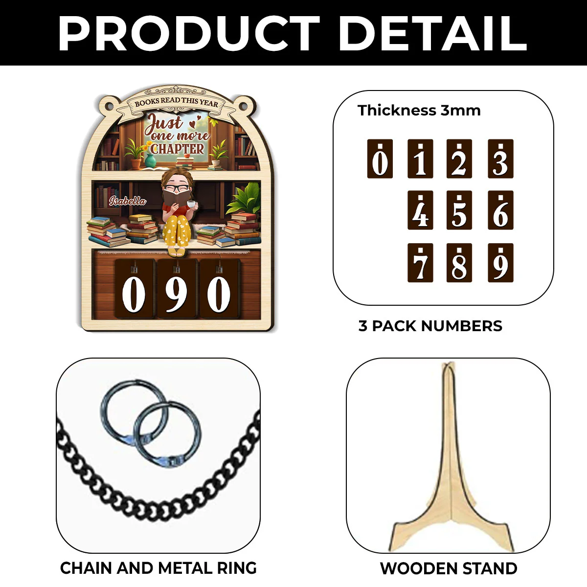 Just One More Chapter - Personalized Custom Tracker Sign - Image 4