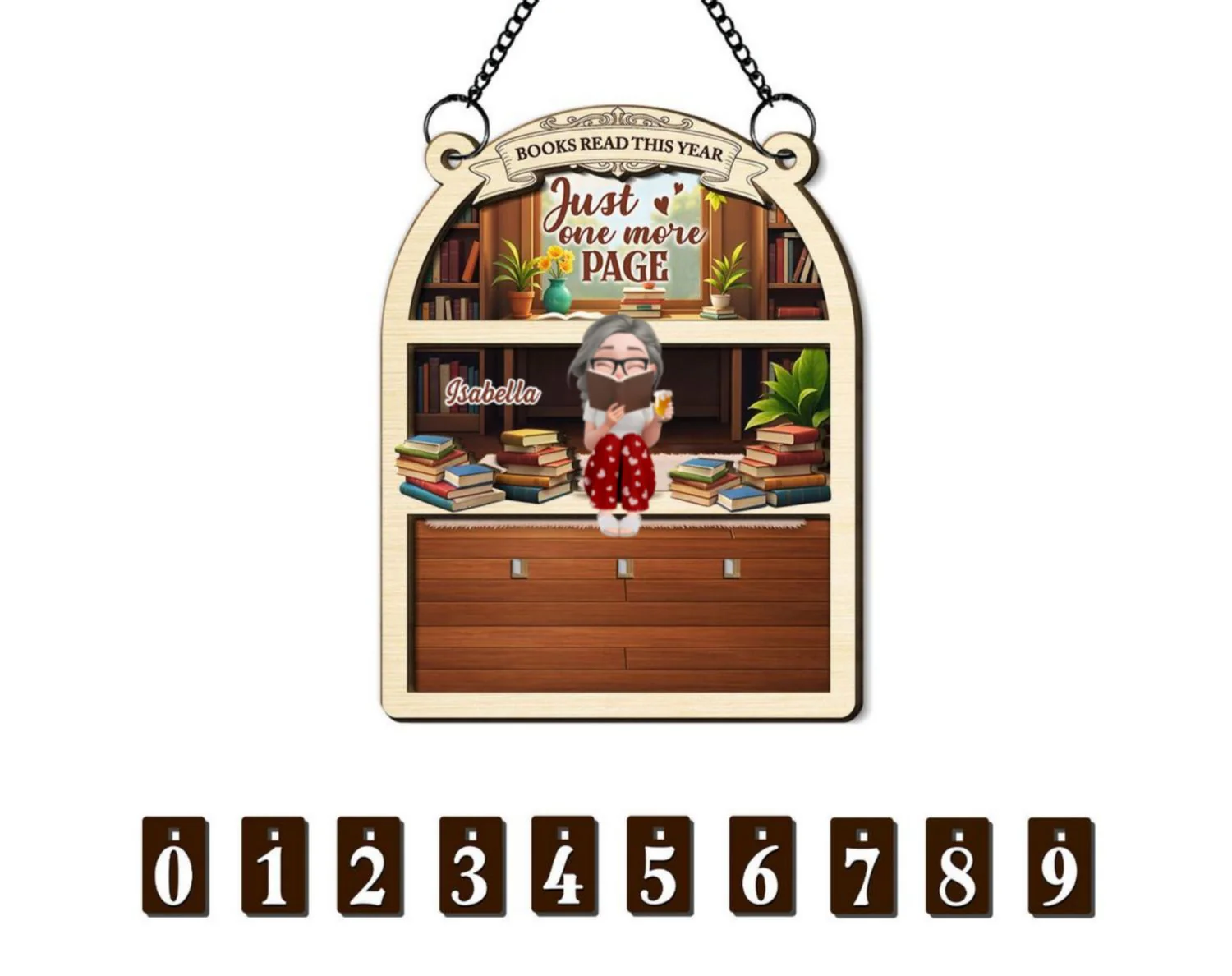 Just One More Chapter - Personalized Custom Tracker Sign - Image 5