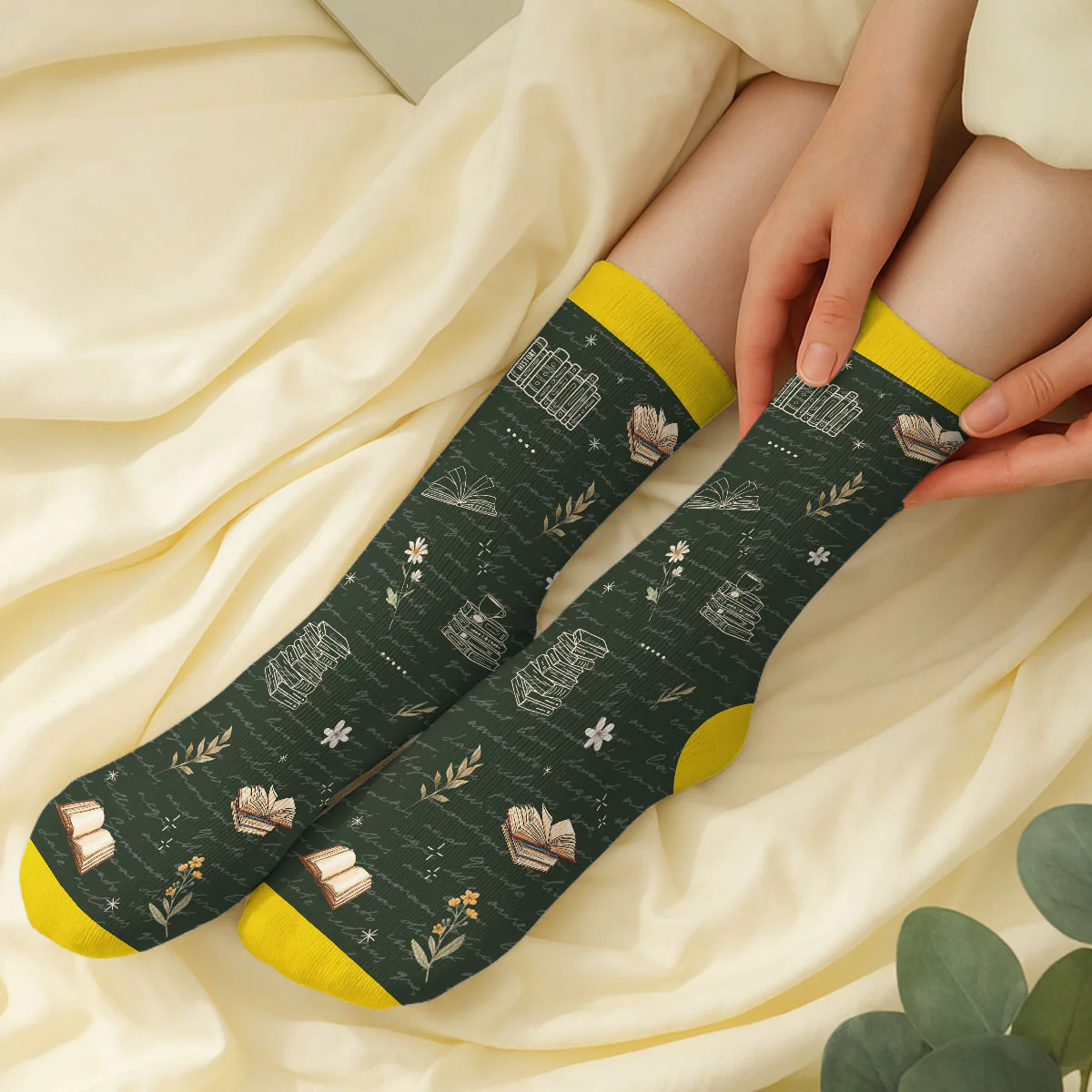 Just One More Chapter - Personalized Custom Crew Socks - Image 2