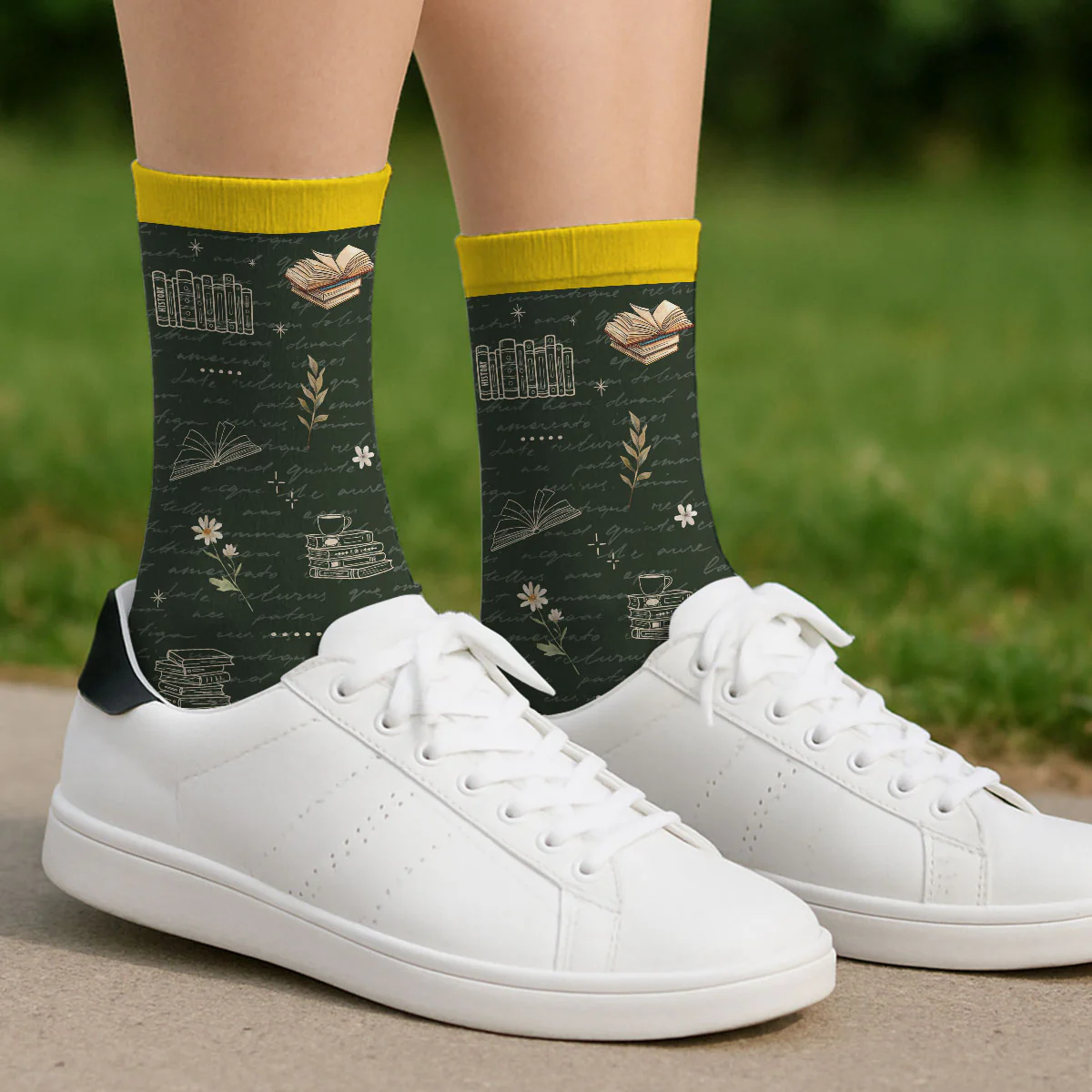 Just One More Chapter - Personalized Custom Crew Socks - Image 3