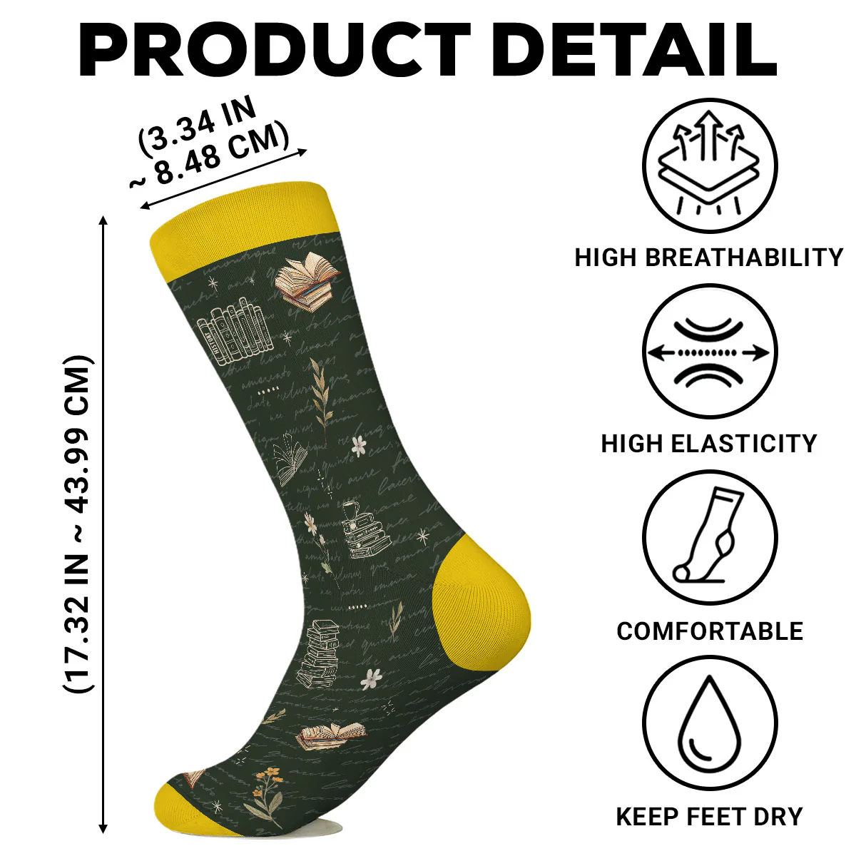 Just One More Chapter - Personalized Custom Crew Socks - Image 5