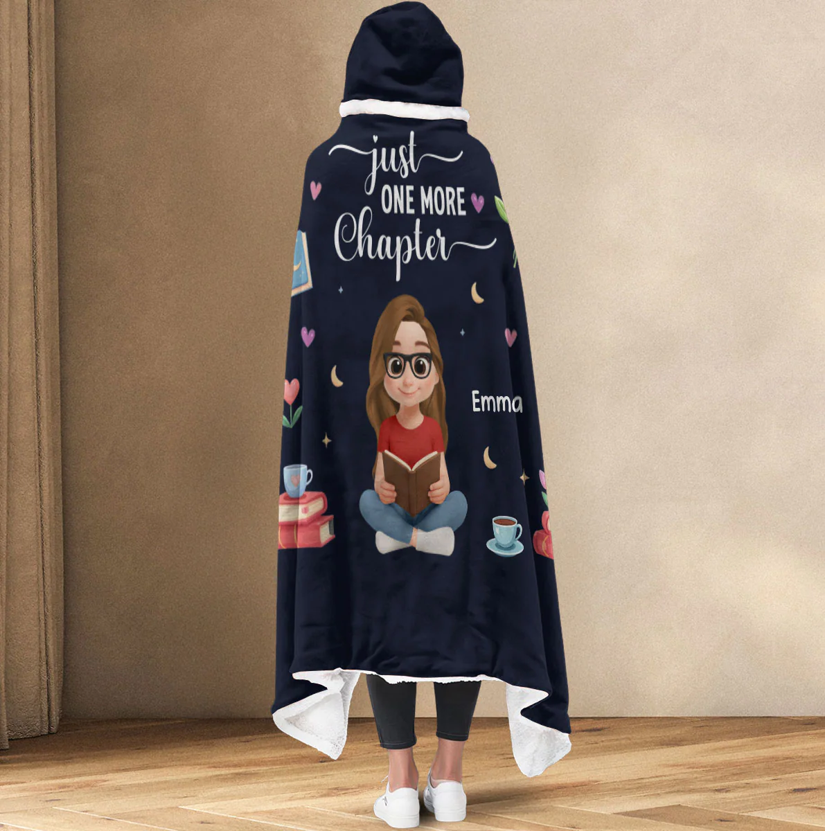 Just One More Chapter - Personalized Custom Hooded Blanket - Image 2